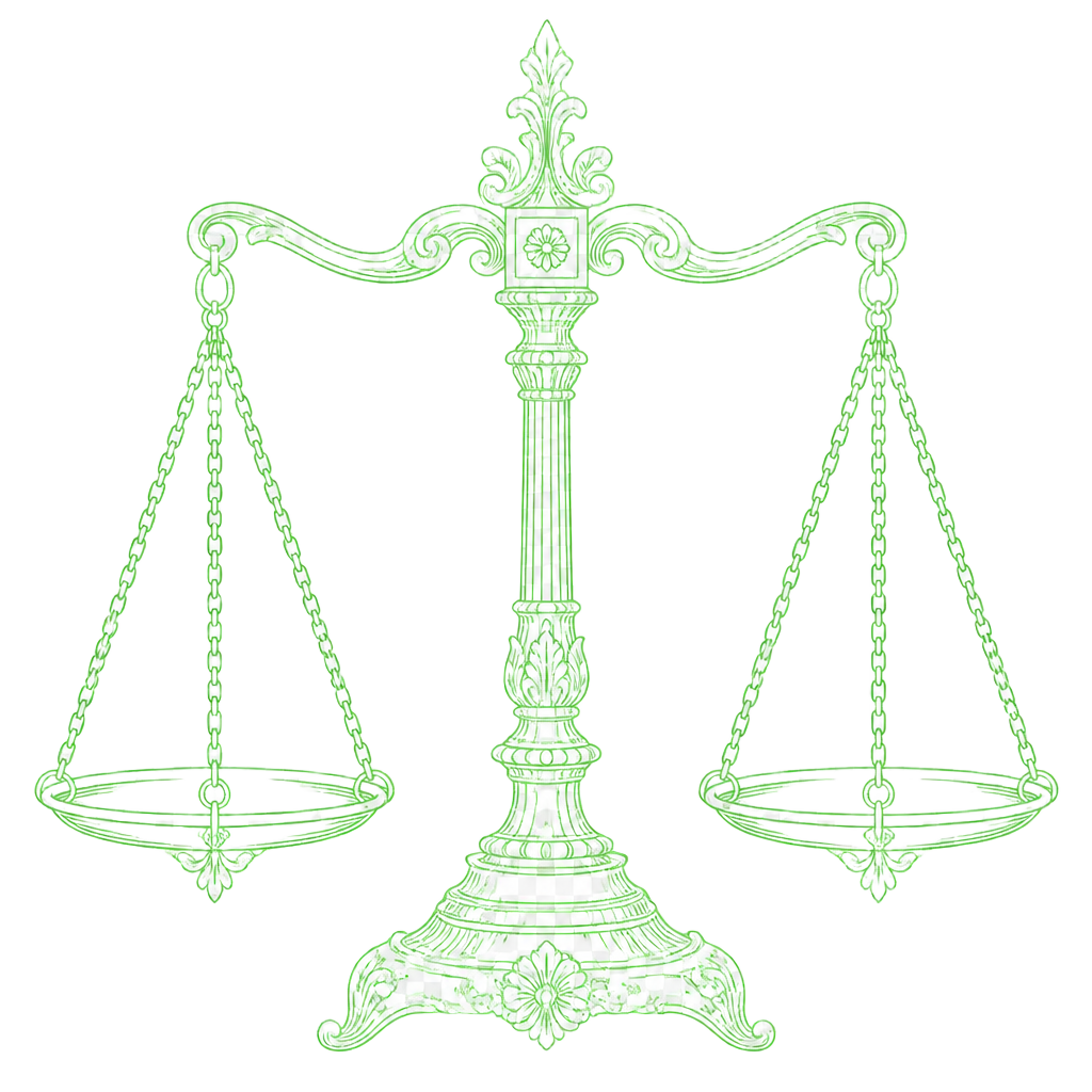 Antique two-pan balance scale illustration